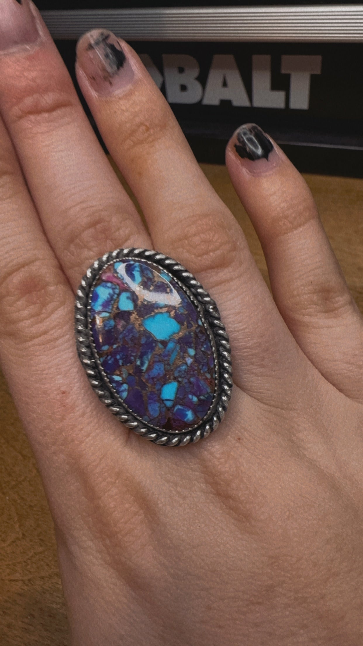 Purple Mohave Ring Adj 6-8.5