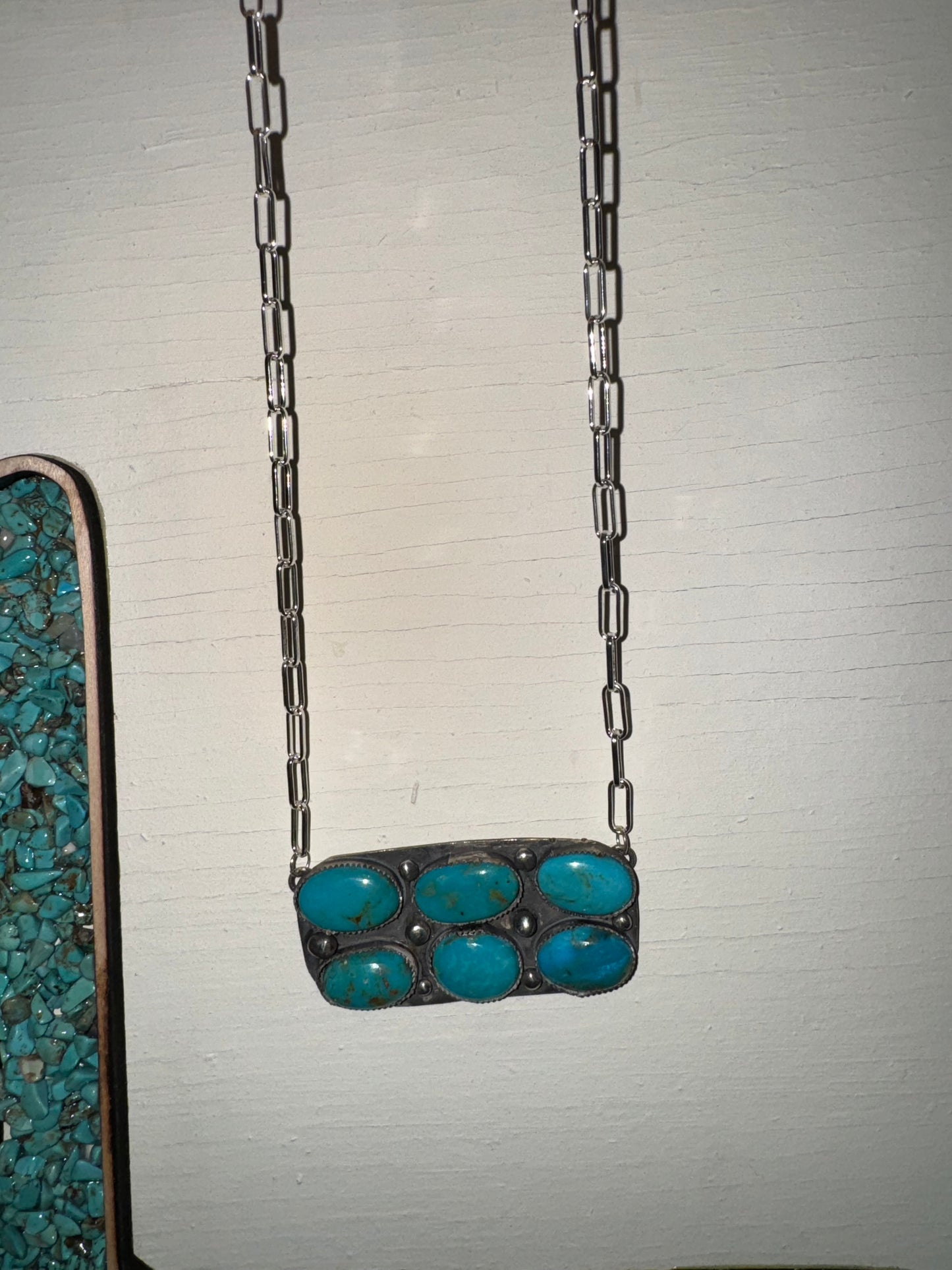 Turquoise Bar Necklace 18inch